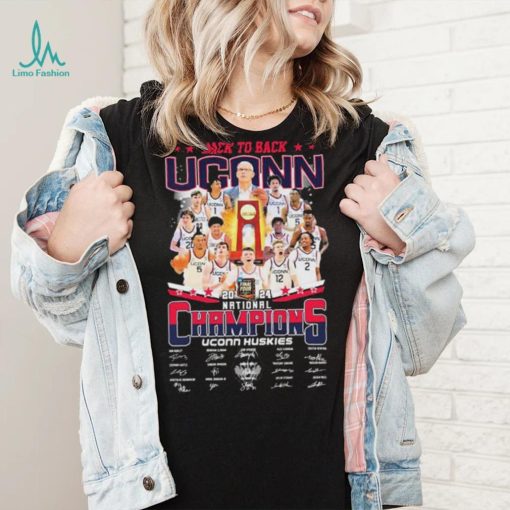 Official Uconn Huskies 2024 Back To Back NCAA Men’s Basketball National Champions signatures shirt