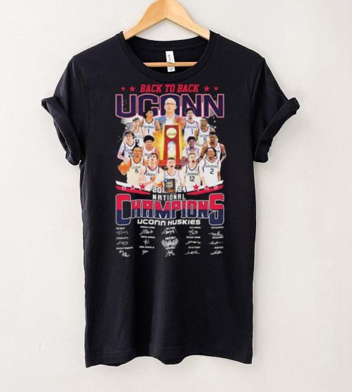 Official Uconn Huskies 2024 Back To Back NCAA Men’s Basketball National Champions signatures shirt