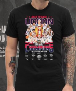 Official Uconn Huskies 2024 Back To Back NCAA Men’s Basketball National Champions signatures shirt