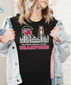 Official gamecocks 2024 Roster With NCAA Champions Trophy Cup Shirt