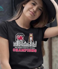 Official gamecocks 2024 Roster With NCAA Champions Trophy Cup Shirt