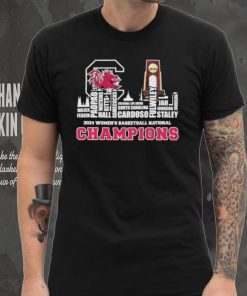 Official gamecocks 2024 Roster With NCAA Champions Trophy Cup Shirt