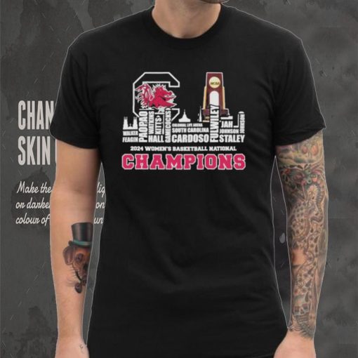 Official gamecocks 2024 Roster With NCAA Champions Trophy Cup Shirt