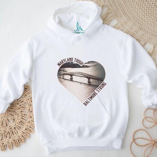 Official heart Francis Scott Key Bridge Maryland Tough Baltimore Strong Shirt