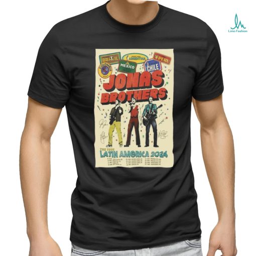 Official jonas Brothers Event Latin America Tour 2024 Poster shirt
