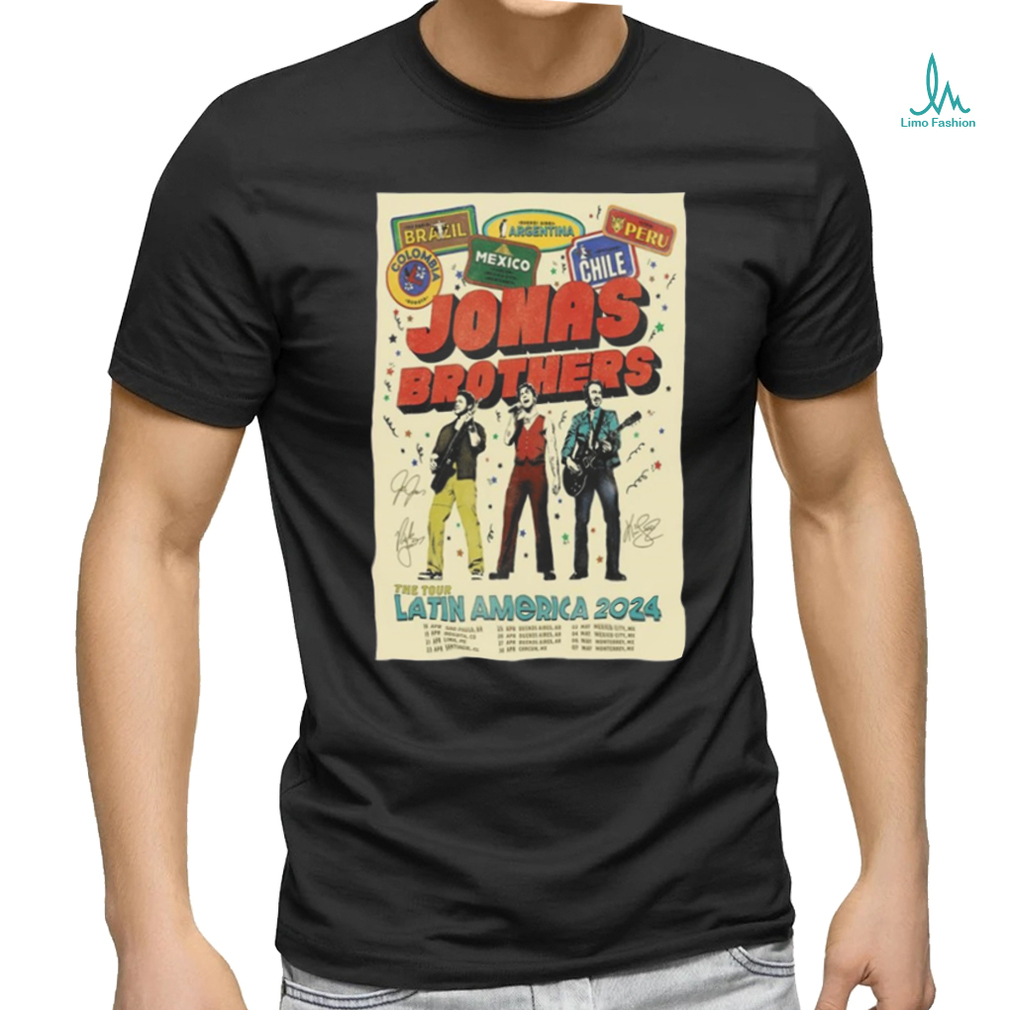 Official jonas Brothers Event Latin America Tour 2024 Poster shirt Official jonas Brothers Event Latin America Tour 2024 Poster shirt