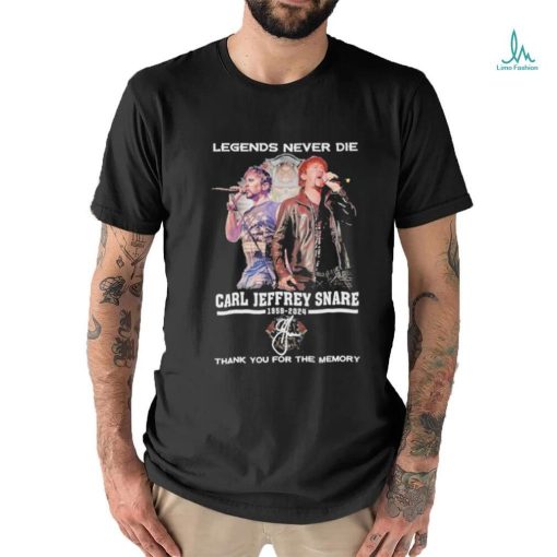 Official legends Never Die Carl Jeffrey Snare 1959 2024 Thank You For The Memory T Shirt