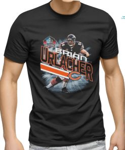 Official majestic Brian Urlacher Chicago Bears NFL Hall of Fame Inductee Player Illustration Shirt