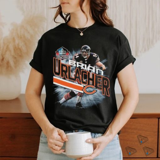 Official majestic Brian Urlacher Chicago Bears NFL Hall of Fame Inductee Player Illustration Shirt
