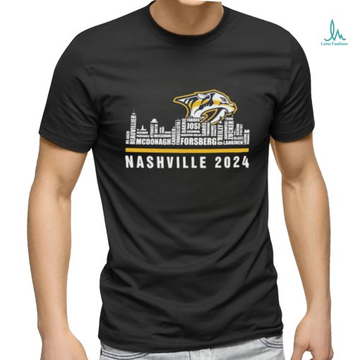 Official nashville Predators Skyline Players Name Nashville 2024 Shirt