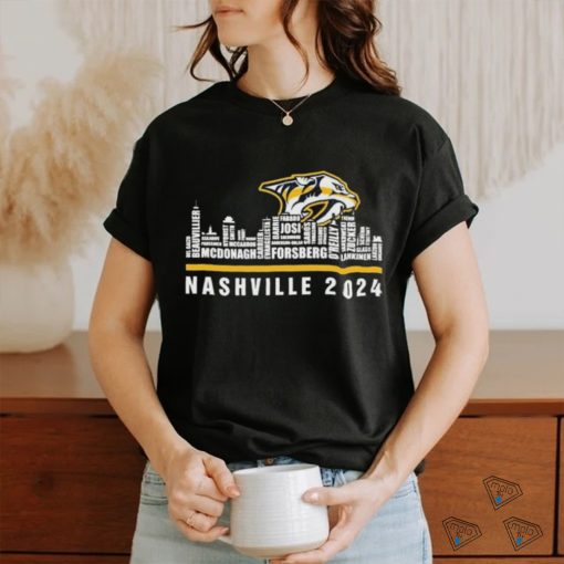 Official nashville Predators Skyline Players Name Nashville 2024 Shirt