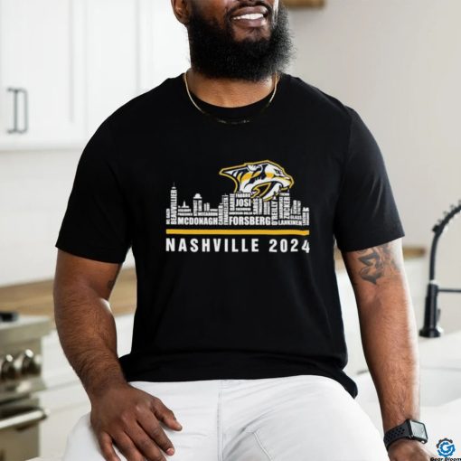 Official nashville Predators Skyline Players Name Nashville 2024 Shirt