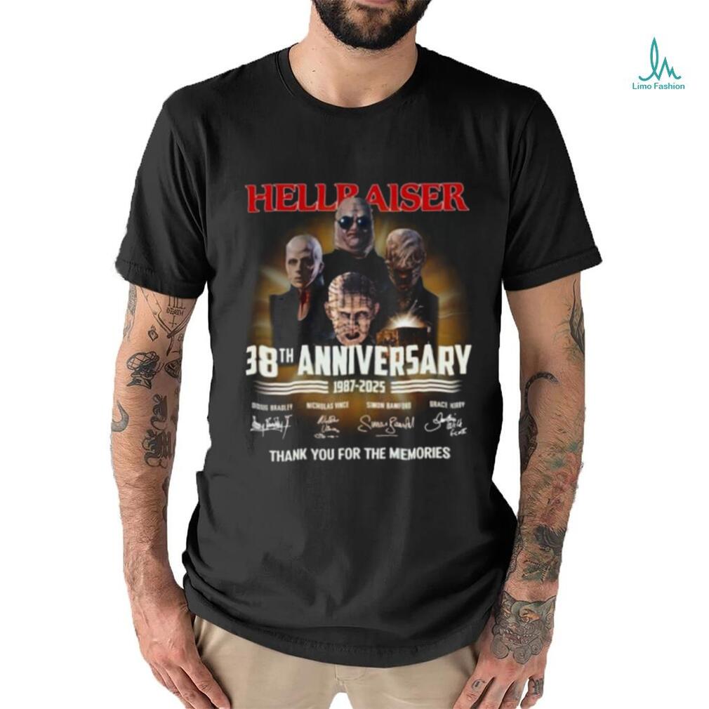 Official original Hellraiser 38th Anniversary 1987 2025 Thank You For The Memories Signatures Shirt Official original Hellraiser 38th Anniversary 1987 2025 Thank You For The Memories Signatures Shirt