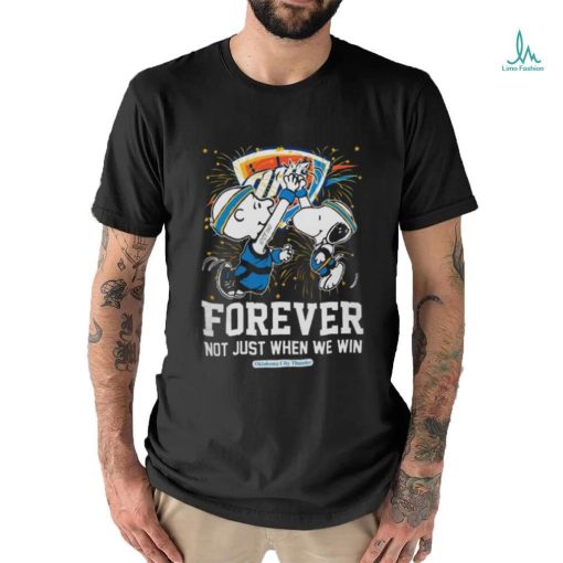 Official peanuts Snoopy x Charlie Brown High Five Oklahoma City Thunder Forever Not Just When We Win 2024 Shirt