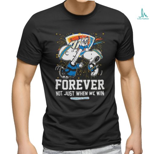 Official peanuts Snoopy x Charlie Brown High Five Oklahoma City Thunder Forever Not Just When We Win 2024 Shirt