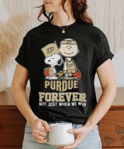 Official the Peanuts Movie Characters Purdue Boilermakers Forever Not Just When We Win Shirt