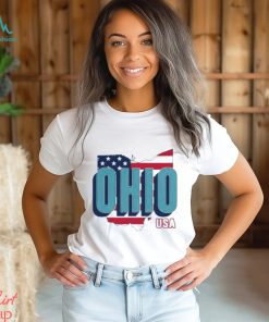 Ohio map USA flag shirt