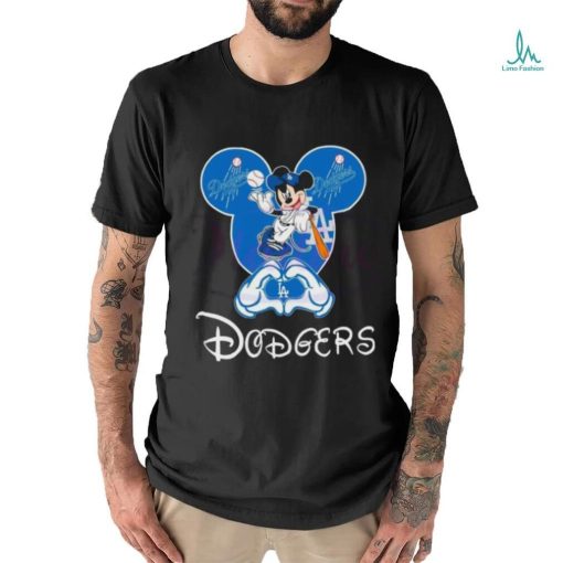 Original Disney Mickey Loves Los Angeles Dodgers Heart 2024 Shirt