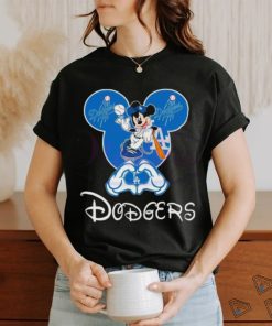 Original Disney Mickey Loves Los Angeles Dodgers Heart 2024 Shirt