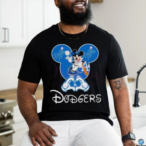 Original Disney Mickey Loves Los Angeles Dodgers Heart 2024 Shirt