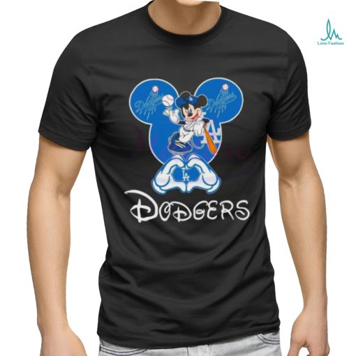 Original Disney Mickey Loves Los Angeles Dodgers Heart 2024 Shirt