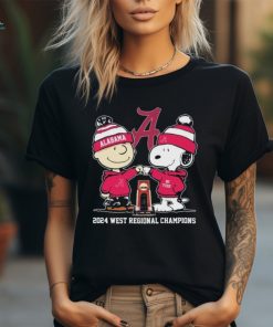 Peanuts Snoopy And Charlie Brown Alabama Crimson Tide 2024 West Regional Champions Shirt