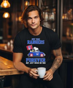 Peanuts Snoopy And Woodstock On Car New York Rangers Forever Not Just When We Win Shirt