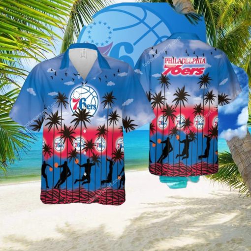 Philadelphia 76ers Hawaiian Shirt Pattern Coconut Tree AOP Gift Summer
