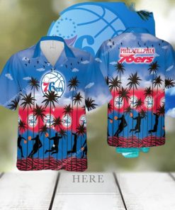 Philadelphia 76ers Hawaiian Shirt Pattern Coconut Tree AOP Gift Summer