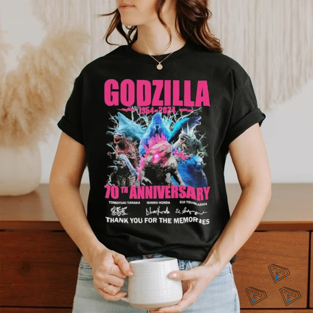 Pink Godzilla 70th Anniversary 1954 2024 Thank You For The Memories Signatures Shirt Pink Godzilla 70th Anniversary 1954 2024 Thank You For The Memories Signatures Shirt