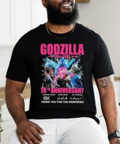 Pink Godzilla 70th Anniversary 1954 2024 Thank You For The Memories Signatures Shirt