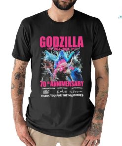Pink Godzilla 70th Anniversary 1954 2024 Thank You For The Memories Signatures Shirt