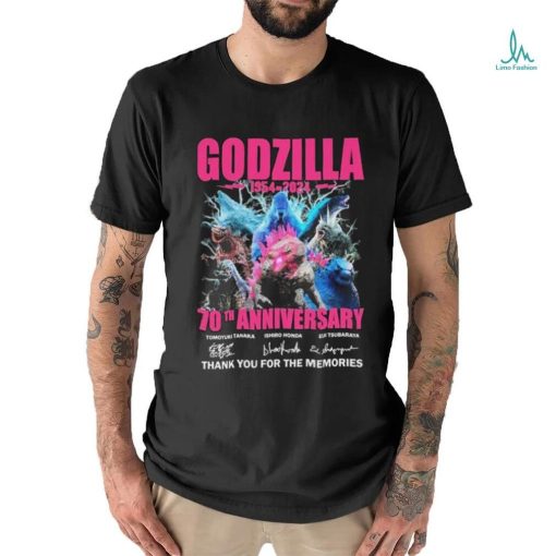Pink Godzilla 70th Anniversary 1954 2024 Thank You For The Memories Signatures Shirt