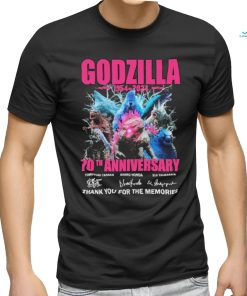 Pink Godzilla 70th Anniversary 1954 2024 Thank You For The Memories Signatures Shirt