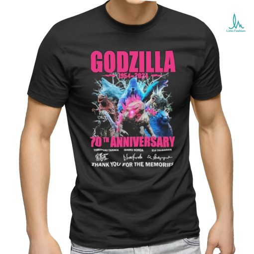 Pink Godzilla 70th Anniversary 1954 2024 Thank You For The Memories Signatures Shirt