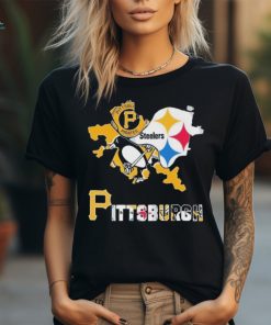 Pittsburgh Map Sports Teams Logo Shirt