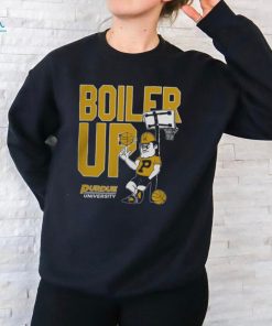 Purdue Boilermakers Black Boiler Pete Basketball Short Sleeve Fashion T Shirt