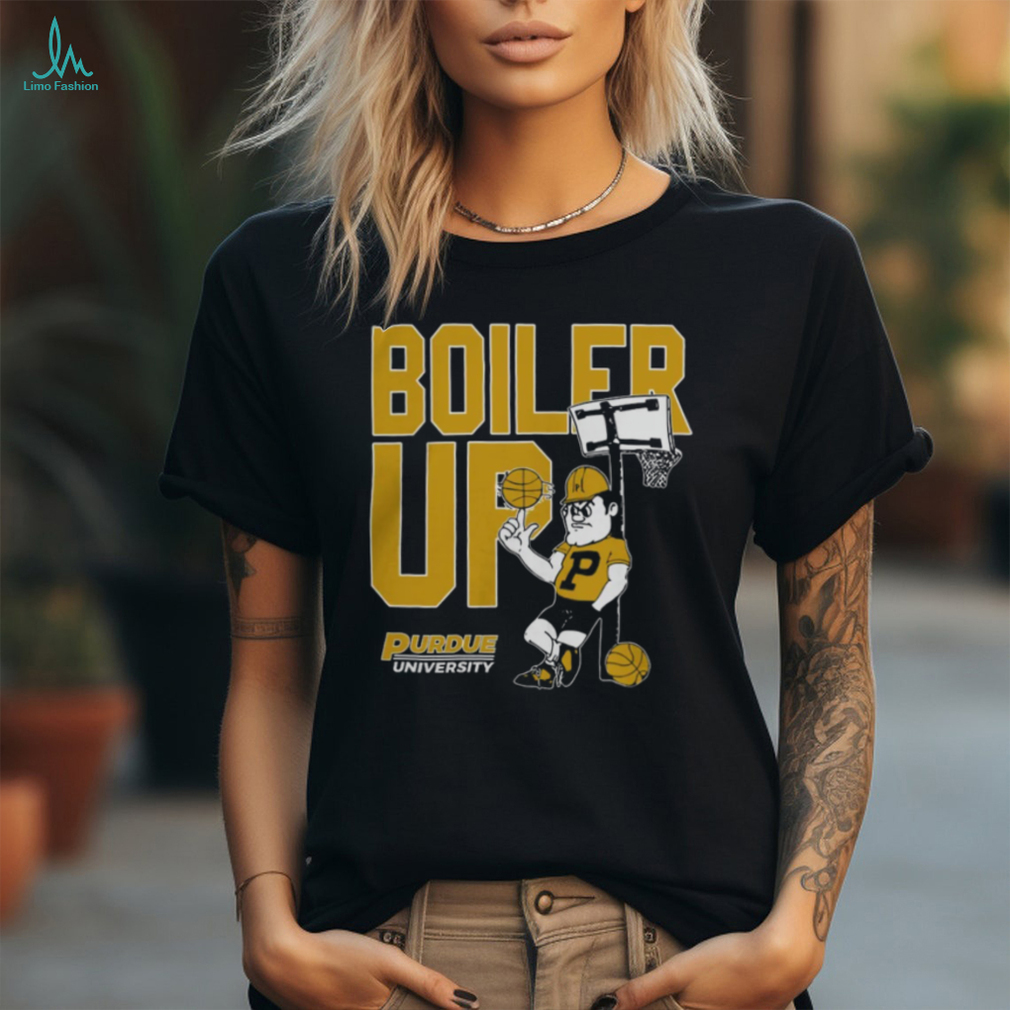 Purdue Boilermakers Black Boiler Pete Basketball Short Sleeve Fashion T Shirt Purdue Boilermakers Black Boiler Pete Basketball Short Sleeve Fashion T Shirt