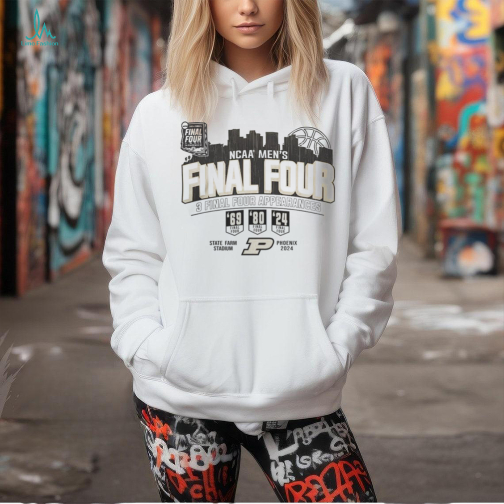 Purdue Boilermakers White 2024 Final Four Banners T Shirt Purdue Boilermakers White 2024 Final Four Banners T Shirt