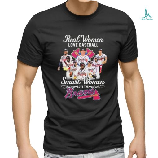 Real Women Love Baseball Smart Women Love The Atlanta Braves 2024 Signatures Shirt