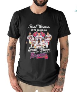 Real Women Love Baseball Smart Women Love The Atlanta Braves 2024 Signatures Shirt