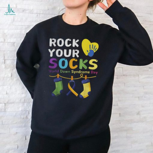Rock Your Socks Down Syndrome Support Men Women Kids Cool Shirt
