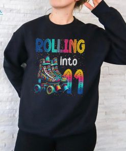 Rolling Into 11 Years Old Roller Skating 11th Birthday Shirt