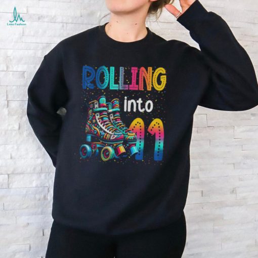 Rolling Into 11 Years Old Roller Skating 11th Birthday Shirt
