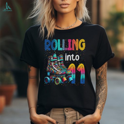 Rolling Into 11 Years Old Roller Skating 11th Birthday Shirt