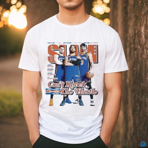 SLAM 249 New York Knicks Can’t Knock The Hustle Donte DiVincenzo Jalen Brunson And Josh Hart Shirt