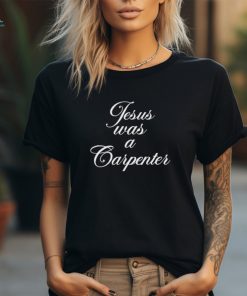 Sabrina Carpenter Wearing Jesus Was A Carpenter shirt