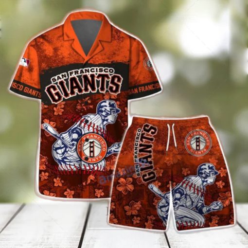 San Francisco Giants MLB Flower 3D Aloha Summer Hawaiian Shirt & Short