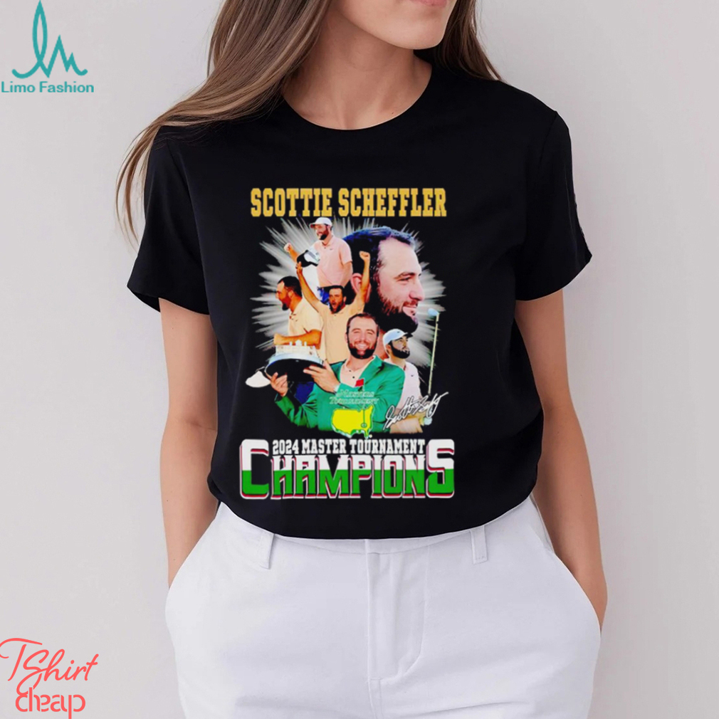 Scottie Scheffler 2024 Master Tournament Champions signature shirt Scottie Scheffler 2024 Master Tournament Champions signature shirt