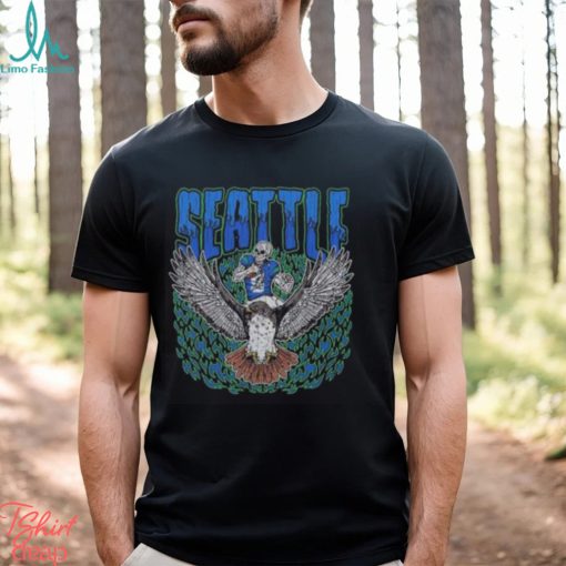 Seattle Seahawks Football Skeleton Dead 2024 Vintage T Shirt